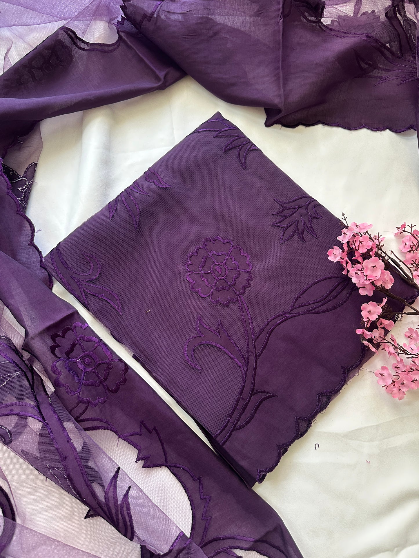 Purple Unstitched Suit Set