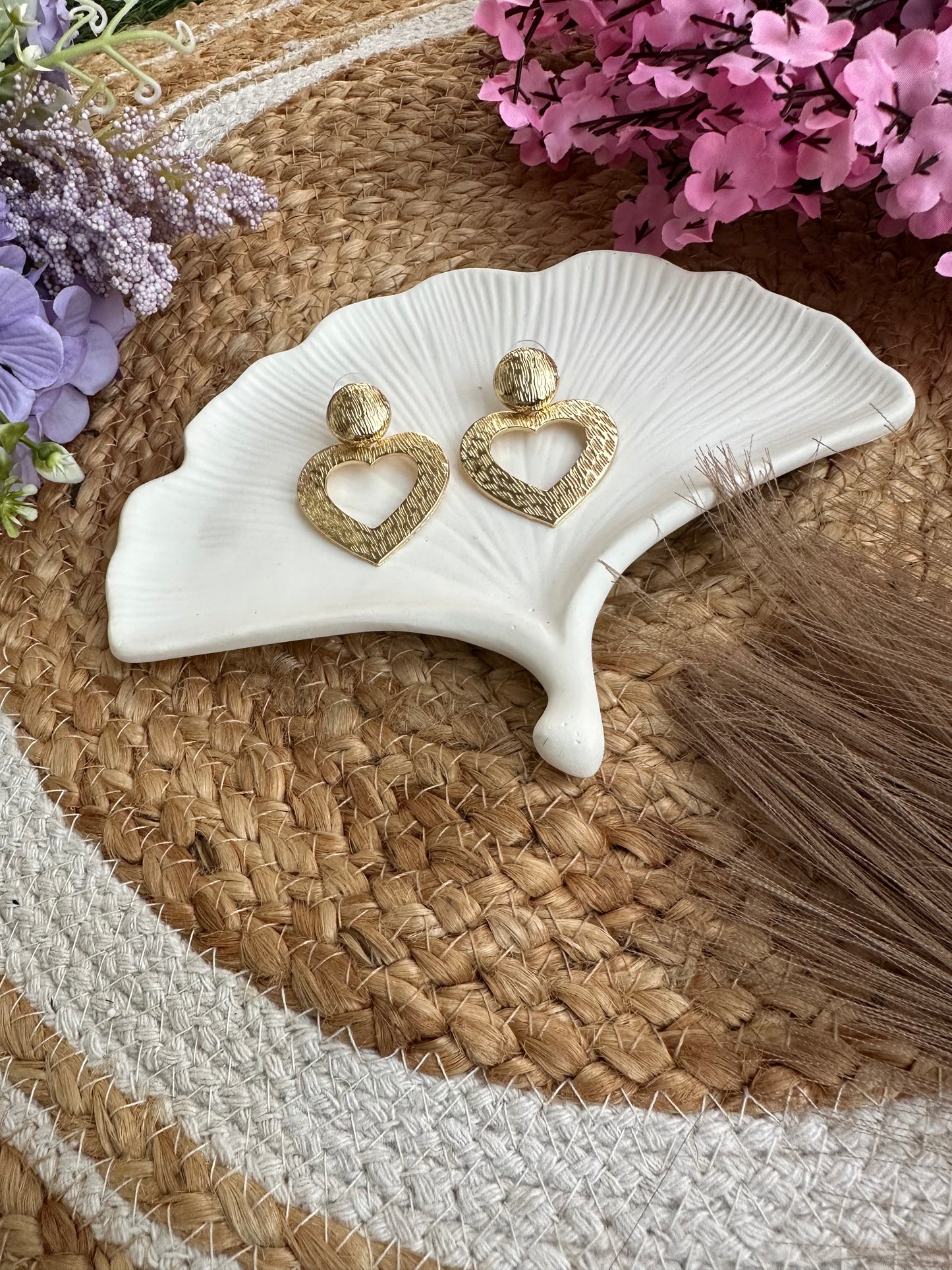 Heart drop earrings