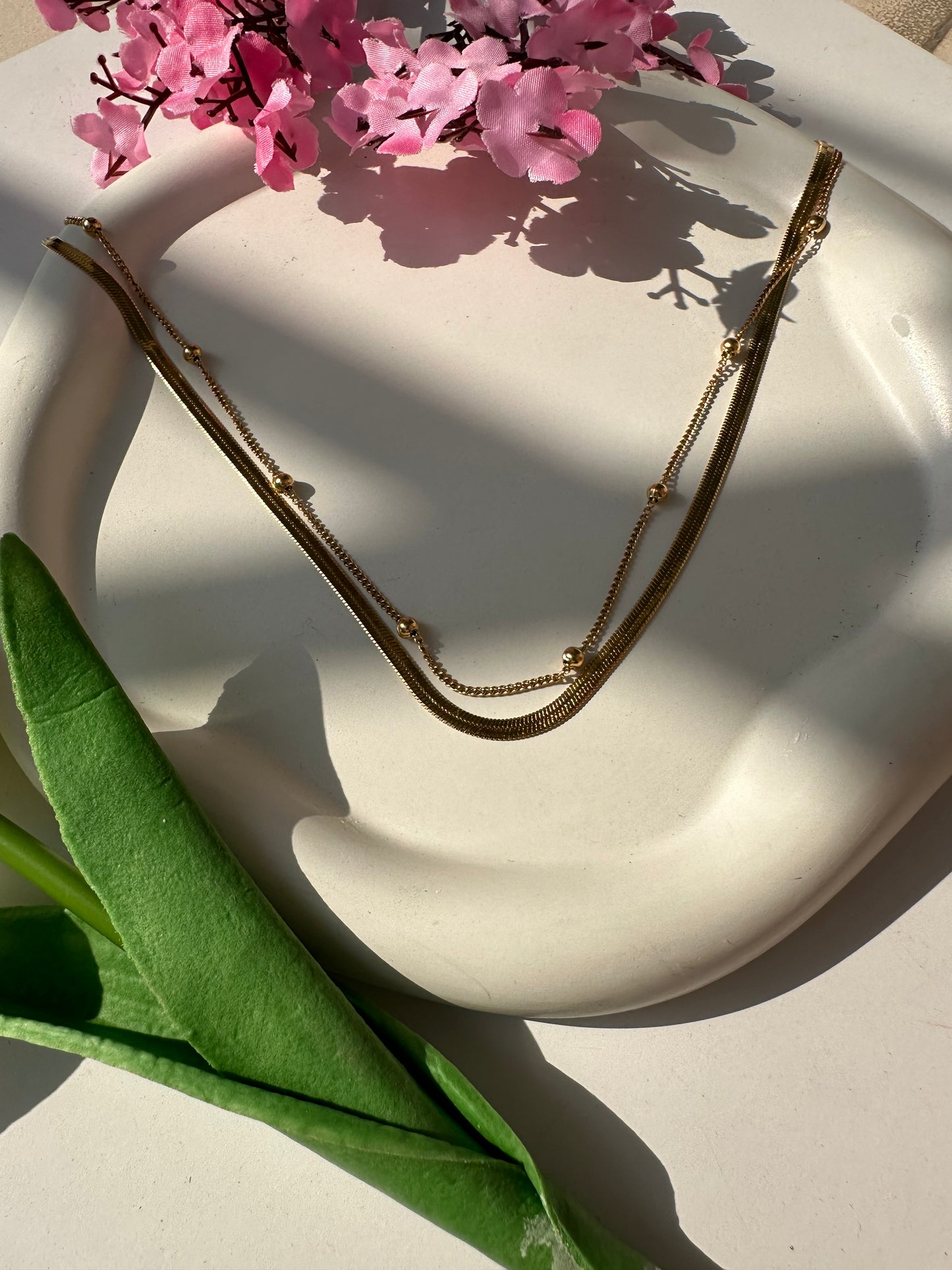 Layered snake and ball chain