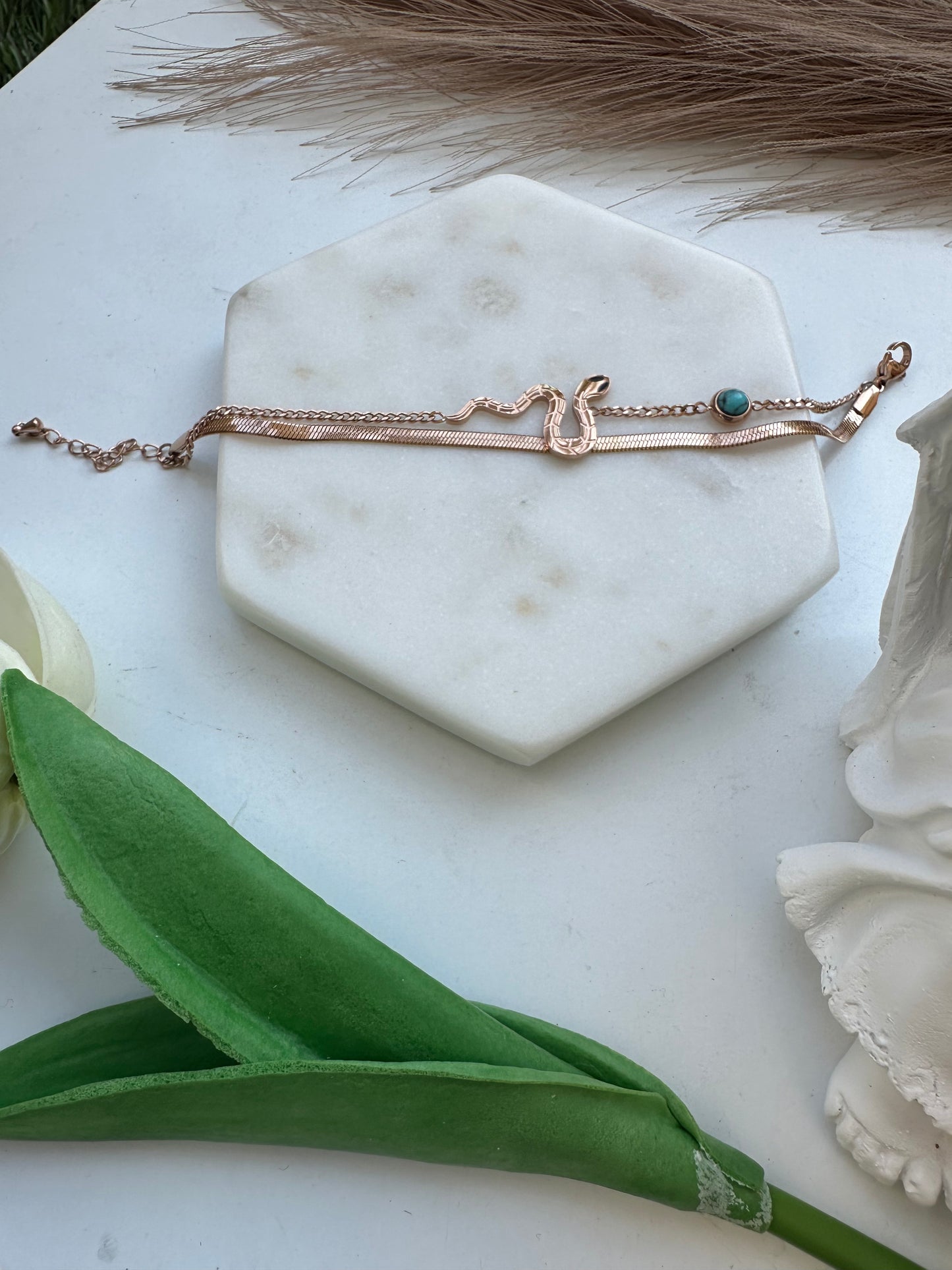 Layered snake bracelet