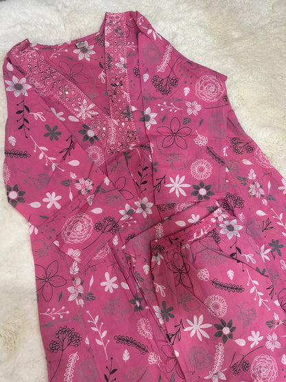 Pink kurta pant set