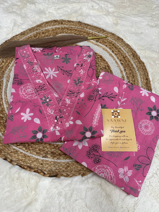 Pink kurta pant set