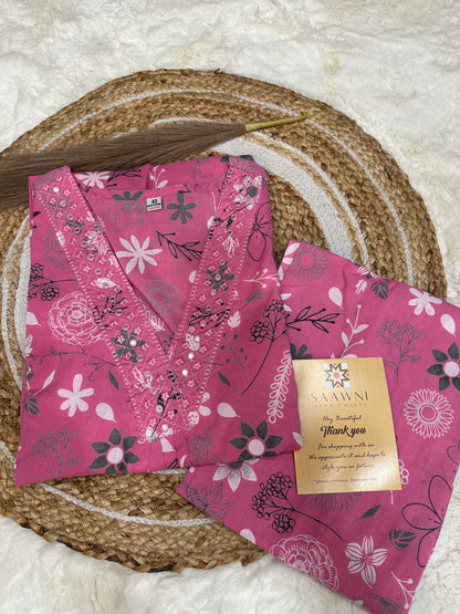 Pink kurta pant set