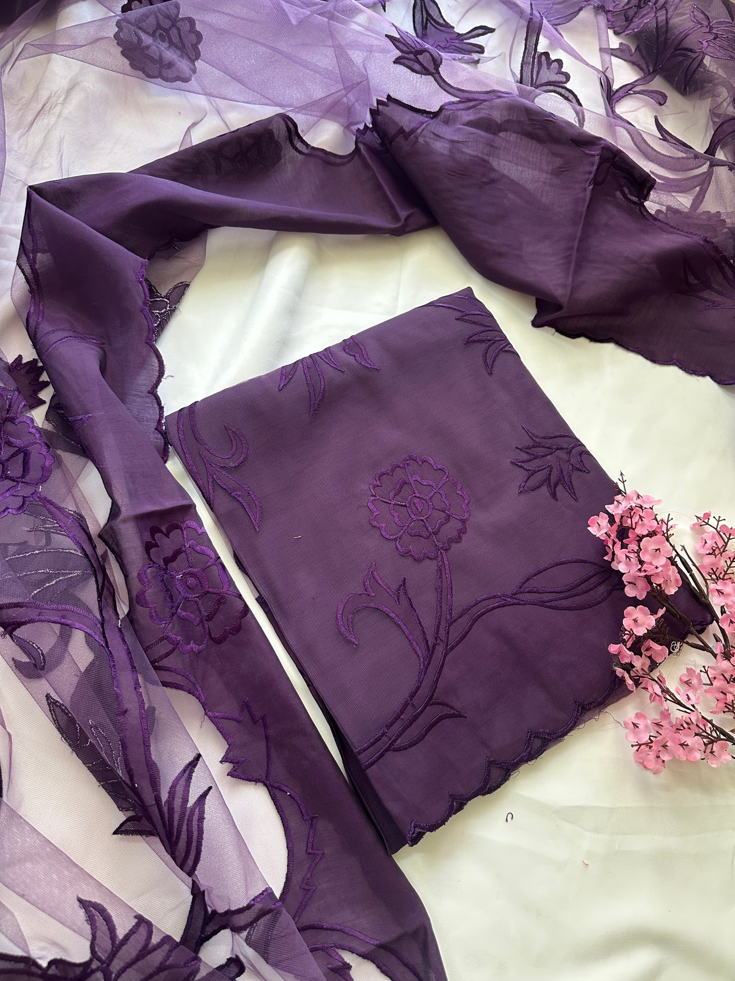 Purple Unstitched Suit Set