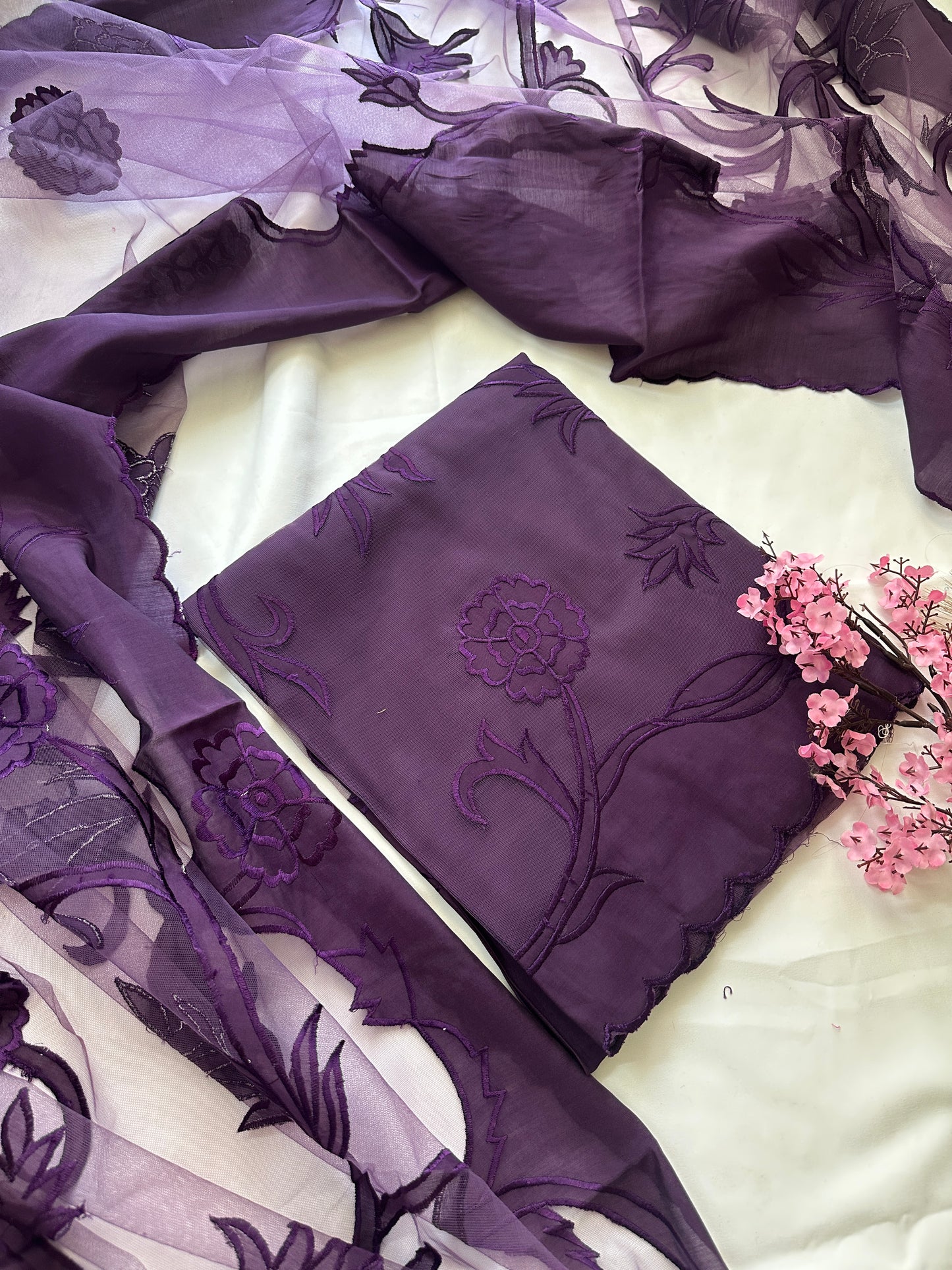 Purple Unstitched Suit Set