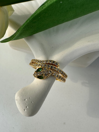 Snake studded ring