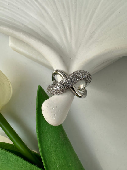 Infinity studded ring