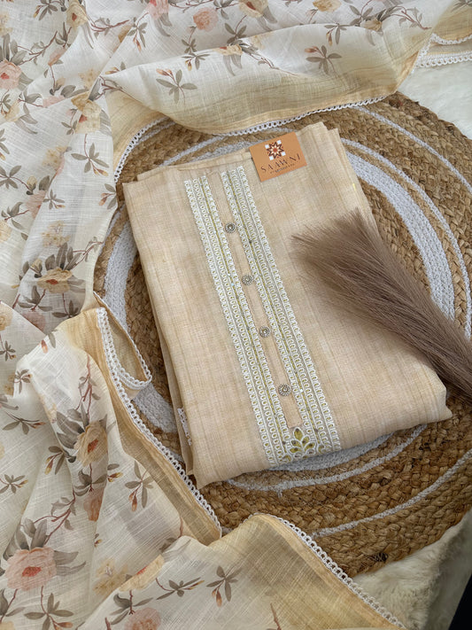 Unstitched linen suit set